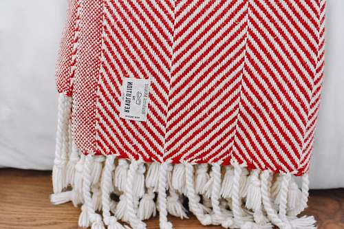 bath towel white and red striped textile boston